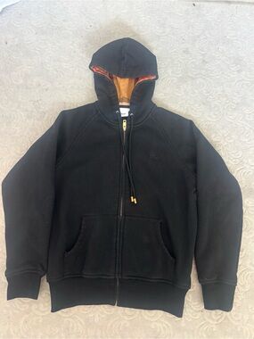 Burberry Large Men's Black Zip-Up Hoodie Sweater